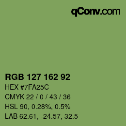 カラーコード: RGB 127 162 92 | qconv.com