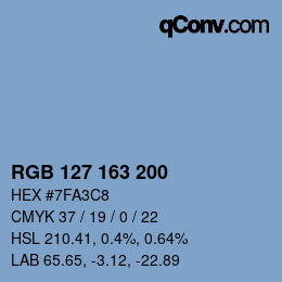 カラーコード: RGB 127 163 200 | qconv.com