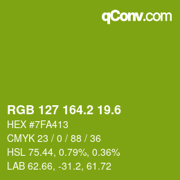 カラーコード: RGB 127 164.2 19.6 | qconv.com