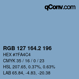 カラーコード: RGB 127 164.2 196 | qconv.com