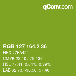 カラーコード: RGB 127 164.2 36 | qconv.com
