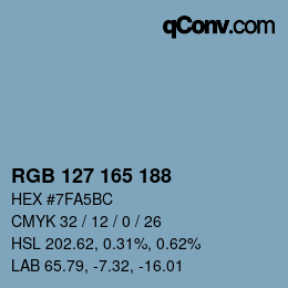 Color code: RGB 127 165 188 | qconv.com