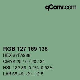 颜色代码: RGB 127 169 136 | qconv.com