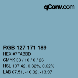 颜色代码: RGB 127 171 189 | qconv.com