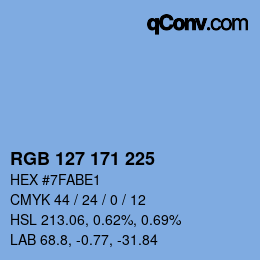 Color code: RGB 127 171 225 | qconv.com