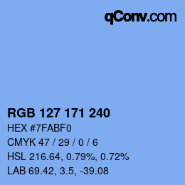 Color code: RGB 127 171 240 | qconv.com