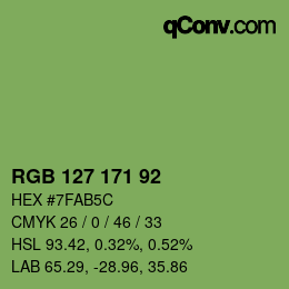 カラーコード: RGB 127 171 92 | qconv.com