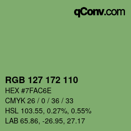 Color code: RGB 127 172 110 | qconv.com