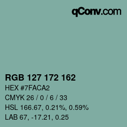 Color code: RGB 127 172 162 | qconv.com