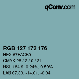 Code couleur: RGB 127 172 176 | qconv.com