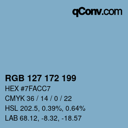 Color code: RGB 127 172 199 | qconv.com