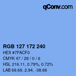 カラーコード: RGB 127 172 240 | qconv.com