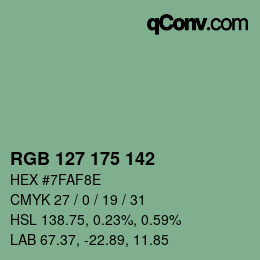 Color code: RGB 127 175 142 | qconv.com