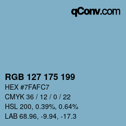 Color code: RGB 127 175 199 | qconv.com