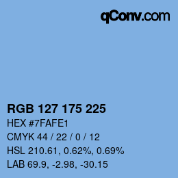 Color code: RGB 127 175 225 | qconv.com