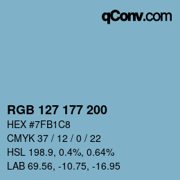 颜色代码: RGB 127 177 200 | qconv.com
