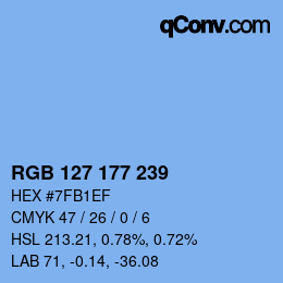 Color code: RGB 127 177 239 | qconv.com