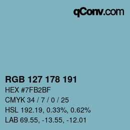 Color code: RGB 127 178 191 | qconv.com