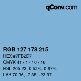 カラーコード: RGB 127 178 215 | qconv.com