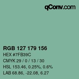 Código de color: RGB 127 179 156 | qconv.com