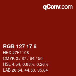 Color code: RGB 127 17 8 | qconv.com