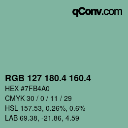 カラーコード: RGB 127 180.4 160.4 | qconv.com