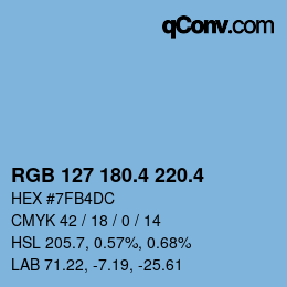 カラーコード: RGB 127 180.4 220.4 | qconv.com