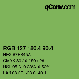 カラーコード: RGB 127 180.4 90.4 | qconv.com