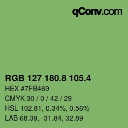 カラーコード: RGB 127 180.8 105.4 | qconv.com