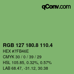 カラーコード: RGB 127 180.8 110.4 | qconv.com
