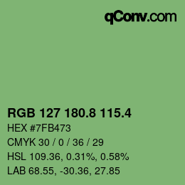 カラーコード: RGB 127 180.8 115.4 | qconv.com