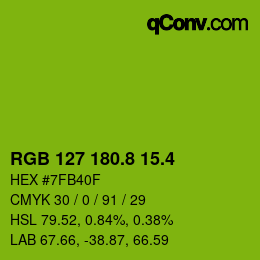 カラーコード: RGB 127 180.8 15.4 | qconv.com