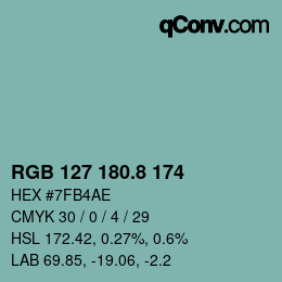 Color code: RGB 127 180.8 174 | qconv.com