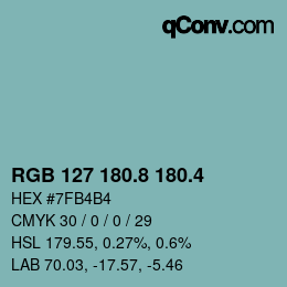 カラーコード: RGB 127 180.8 180.4 | qconv.com