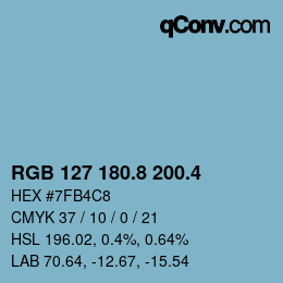 カラーコード: RGB 127 180.8 200.4 | qconv.com