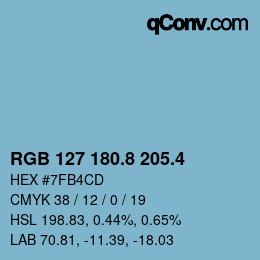 カラーコード: RGB 127 180.8 205.4 | qconv.com