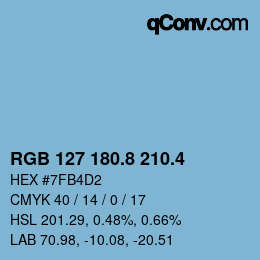 カラーコード: RGB 127 180.8 210.4 | qconv.com