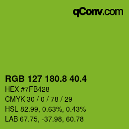 カラーコード: RGB 127 180.8 40.4 | qconv.com