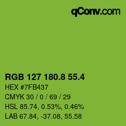 カラーコード: RGB 127 180.8 55.4 | qconv.com
