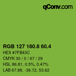 カラーコード: RGB 127 180.8 60.4 | qconv.com