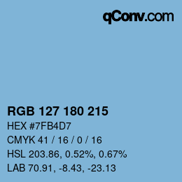 Color code: RGB 127 180 215 | qconv.com