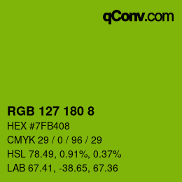 Color code: RGB 127 180 8 | qconv.com