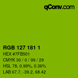 Color code: RGB 127 181 1 | qconv.com
