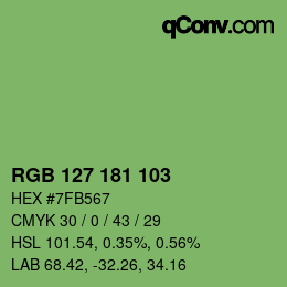 Color code: RGB 127 181 103 | qconv.com