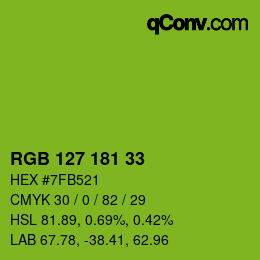 Color code: RGB 127 181 33 | qconv.com
