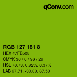 颜色代码: RGB 127 181 8 | qconv.com