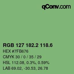 カラーコード: RGB 127 182.2 118.6 | qconv.com