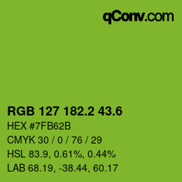 カラーコード: RGB 127 182.2 43.6 | qconv.com