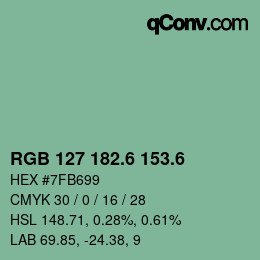 カラーコード: RGB 127 182.6 153.6 | qconv.com