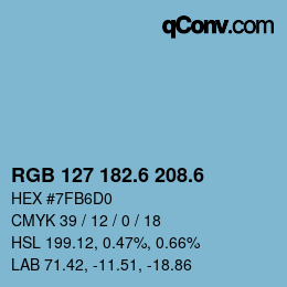カラーコード: RGB 127 182.6 208.6 | qconv.com